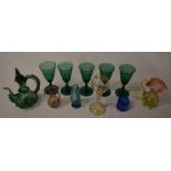 Coloured glass including 5 matching gree