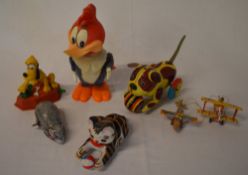 Various old toys including a wind up Woo