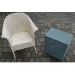 Lloyd loom chair and laundry basket