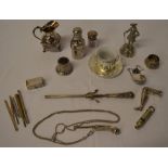 Various silver plated items including a