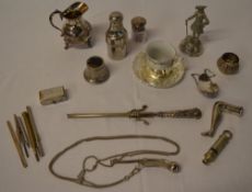 Various silver plated items including a