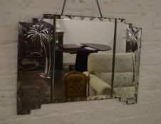 Art Deco wall mirror with an Arabian sce