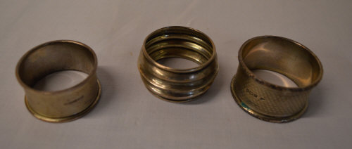 3 silver napkin rings