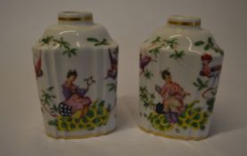 Pair of Meissen/Chelsea style hand paint