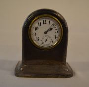 Miniature silver cased mantle clock with