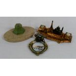 French Art Deco inkwell, one other & an