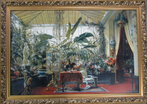 Large gilt framed print of a Victorian c