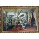 Large gilt framed print of a Victorian c