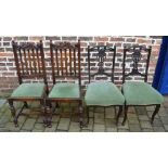 Pair of ebonized Edwardian dining chairs