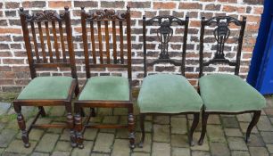 Pair of ebonized Edwardian dining chairs