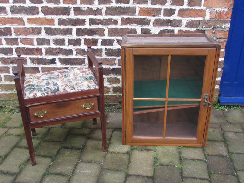 Edwardian piano stool with music drawer