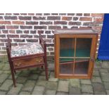 Edwardian piano stool with music drawer