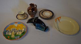 Various ceramics including Poole, Burlei