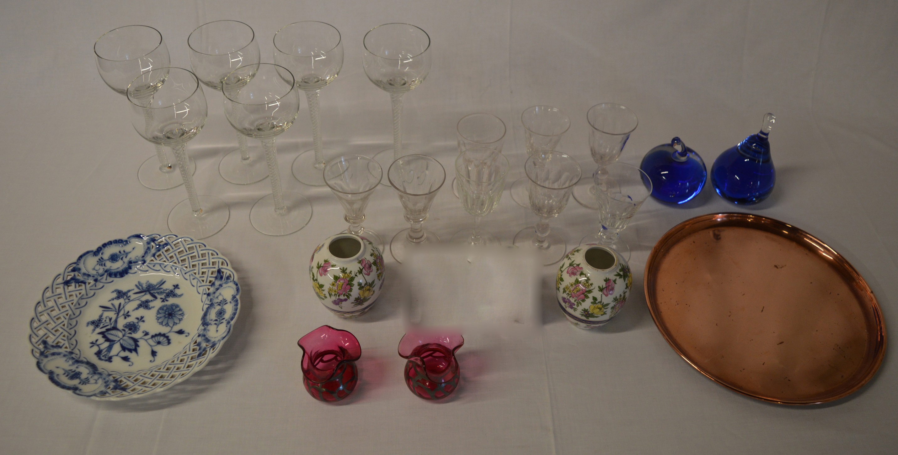 Various glass & ceramics including wine