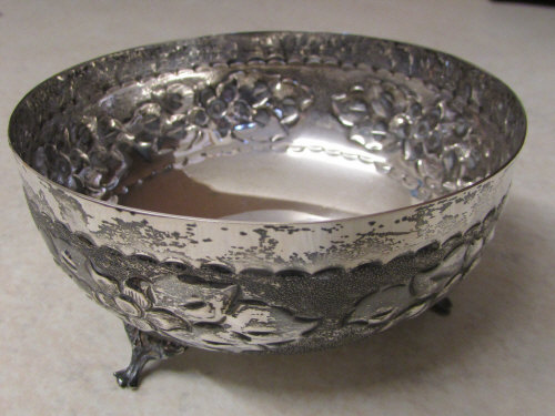 Cypriot silver bowl with embossed detail