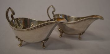 Pair of silver sauce boats, Sheffield 19