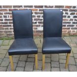 2 black faux leather dining chairs