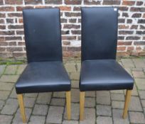 2 black faux leather dining chairs