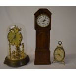 Miniature longcase mantle clock, anniver