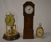 Miniature longcase mantle clock, anniver