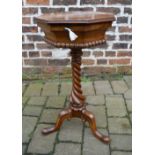 Victorian work table on a barley twist b