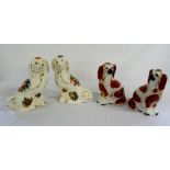 Two pairs of Staffordshire dogs