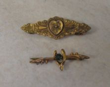 9ct gold mourning brooch (missing pin) &