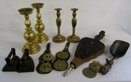 Various brass ware inc candlesticks and