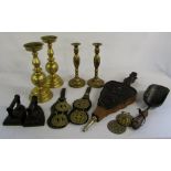 Various brass ware inc candlesticks and