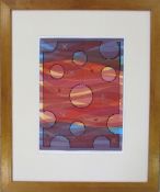 Abstract Anita Ford lithograph print 'Re