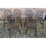 Six hoop back kitchen chairs with crinol