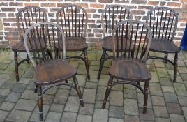 Six hoop back kitchen chairs with crinol