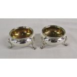 Pair of silver salts London 1872 weight