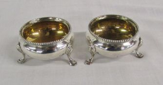 Pair of silver salts London 1872 weight