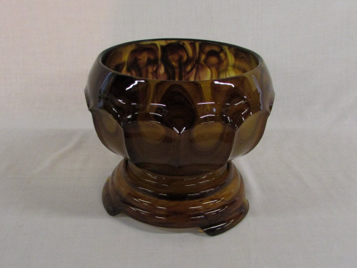 Brown smoky glass fruit/punch bowl H 20