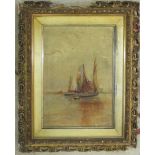 Oil on board with gilt frame signed 'Ern