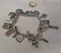 Sterling silver charm bracelet with most