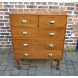 Late Victorian campaign chest in 2 secti