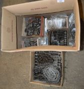 Assorted roller chains and links