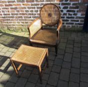 Bergere chair & stool