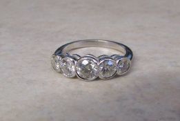 18ct white gold 5 stone diamond ring app