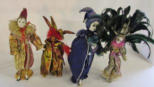 4 Venetian carnival dolls