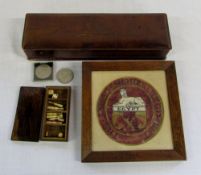 Small wooden box containing ivory table
