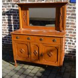 Large early 20th century mirror back oak