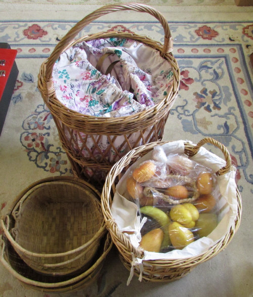 Handled basket containing ex shop displa