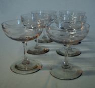 6 vintage handmade champagne coupes