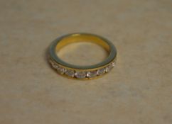 18ct gold diamond half eternity ring, ap