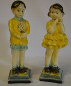 Pair of figures in the form of a young b