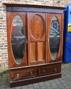 Large Edwardian triple wardrobe