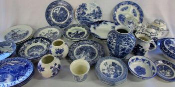 Various blue and white ceramics inc Maso